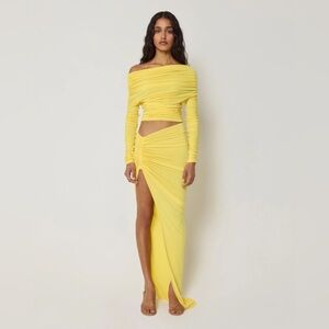 KHY by Kylie Jenner Yellow Maxi Skirt XXS